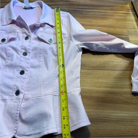 White House Black Market Light Pink Jean Jacket - Picture 7 of 10